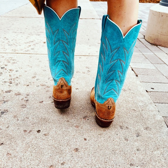 Kemosabe Teal and Brown Cowboy Boots Like New - Picture 5 of 8